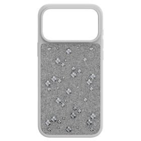 Wysokie etui na smartfon z płaskimi kryształkami, iPhone® 17 Pro Max, w odcieniu srebra