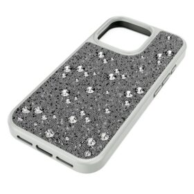 Wysokie etui na smartfon z wzorem w kropki, iPhone® 16 Pro, srebrny odcień