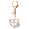 Zawieszka do torebki „Infinity and Heart”, biała, wykończenie z mieszanych metali
