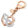 Zawieszka do torebki „Infinity and Heart”, biała, wykończenie z mieszanych metali