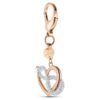 Zawieszka do torebki „Infinity and Heart”, biała, wykończenie z mieszanych metali