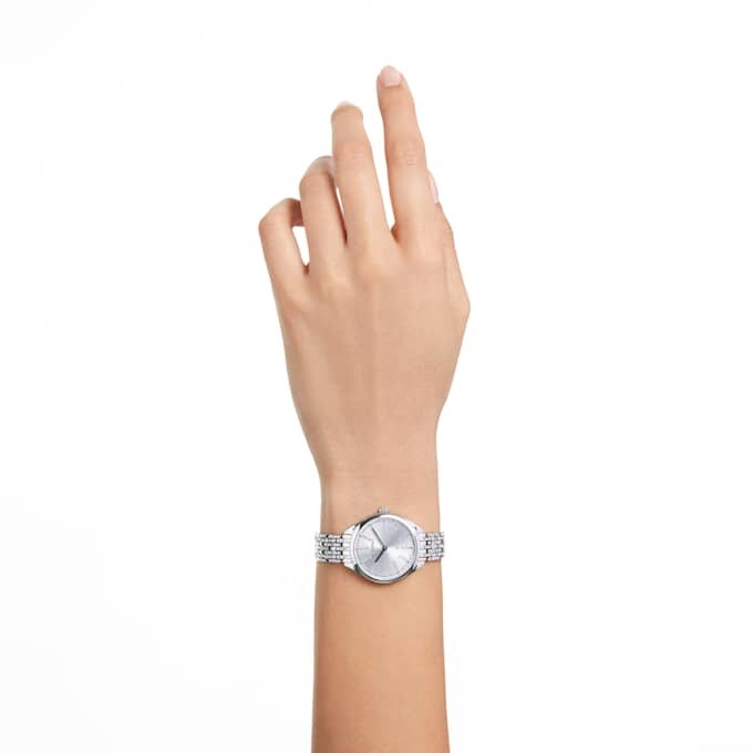 Zegarek Attract Swiss Made, metalowa bransoletka, w odcieniu srebra, stal nierdzewna Zegarek Attract Swiss Made, metalowa bransoletka, w odcieniu srebra, stal nierdzewna