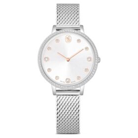 Zegarek Clarica Swiss Made, metalowa bransoletka, w kolorze srebrnym, stal nierdzewna