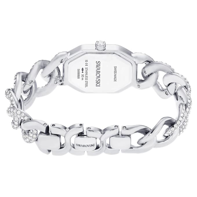 Zegarek Dextera Chain Swiss Made, bransoletka z kryształami, w odcieniu srebra, stal nierdzewna Zegarek Dextera Chain Swiss Made, bransoletka z kryształami, w odcieniu srebra, stal nierdzewna