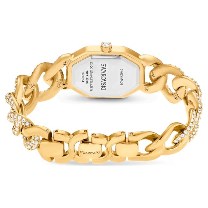 Zegarek Dextera Chain Swiss Made, bransoletka z kryształami, w odcieniu złota, wykończenie w odcieniu złota Zegarek Dextera Chain Swiss Made, bransoletka z kryształami, w odcieniu złota, wykończenie w odcieniu złota
