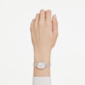 Zegarek Dextera Octagon Swiss Made, metalowa bransoletka, wykończenie w odcieniu srebra i różowego złota