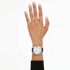 Zegarek Dextera Tachymetre Swiss Made, skórzany pasek, srebrny odcień, stal nierdzewna