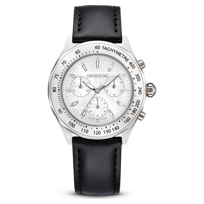 Zegarek Dextera Tachymetre Swiss Made, skórzany pasek, srebrny odcień, stal nierdzewna Zegarek Dextera Tachymetre Swiss Made, skórzany pasek, srebrny odcień, stal nierdzewna