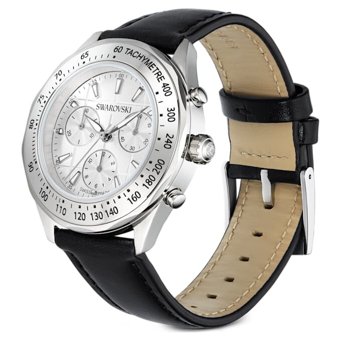Zegarek Dextera Tachymetre Swiss Made, skórzany pasek, srebrny odcień, stal nierdzewna Zegarek Dextera Tachymetre Swiss Made, skórzany pasek, srebrny odcień, stal nierdzewna