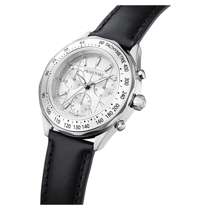 Zegarek Dextera Tachymetre Swiss Made, skórzany pasek, srebrny odcień, stal nierdzewna Zegarek Dextera Tachymetre Swiss Made, skórzany pasek, srebrny odcień, stal nierdzewna