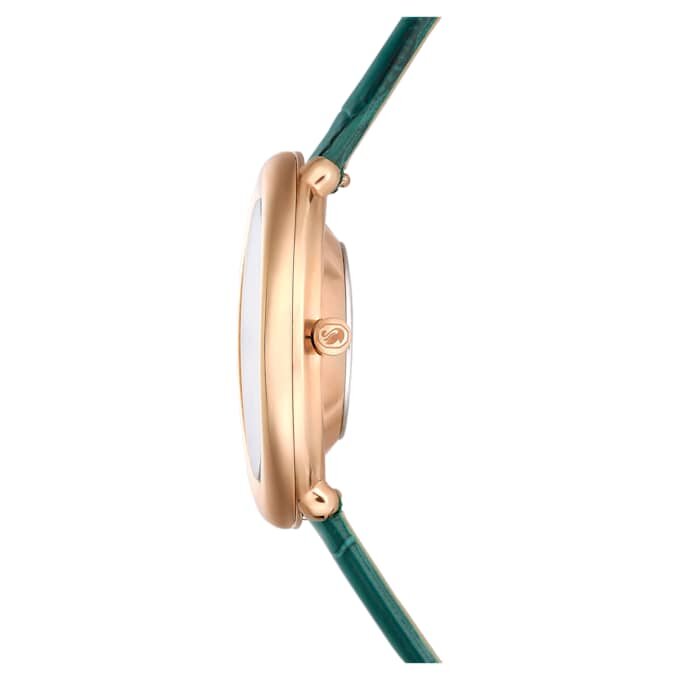 Zegarek Imber Oval Swiss Made, skórzany pasek, zielony, wykończenie w odcieniu różowego złota Zegarek Imber Oval Swiss Made, skórzany pasek, zielony, wykończenie w odcieniu różowego złota