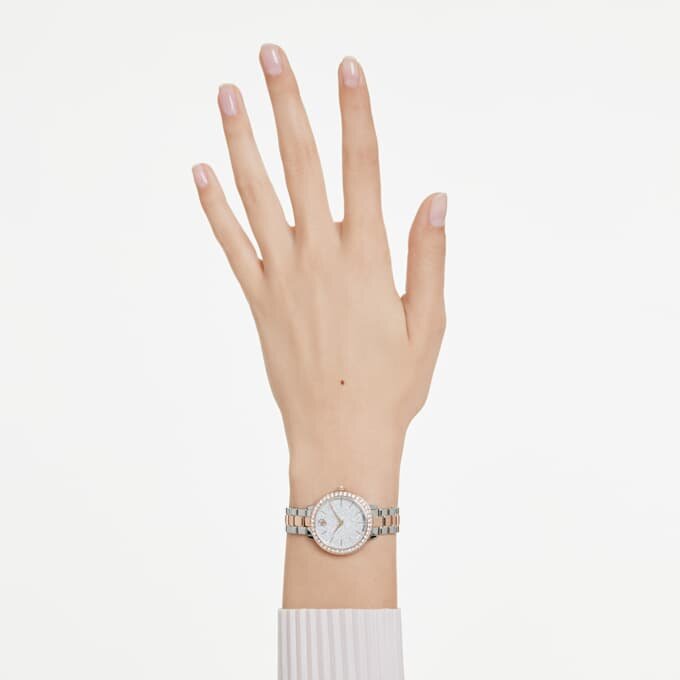Zegarek Matrix 3-Link Swiss Made, metalowa bransoletka, wykończenie w odcieniu srebra i różowego złota Zegarek Matrix 3-Link Swiss Made, metalowa bransoletka, wykończenie w odcieniu srebra i różowego złota