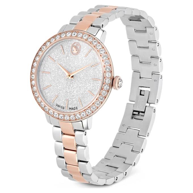 Zegarek Matrix 3-Link Swiss Made, metalowa bransoletka, wykończenie w odcieniu srebra i różowego złota Zegarek Matrix 3-Link Swiss Made, metalowa bransoletka, wykończenie w odcieniu srebra i różowego złota