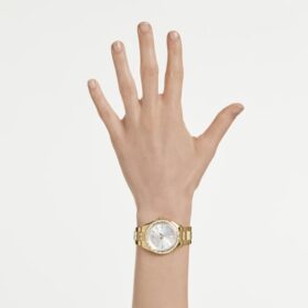 Zegarek Matrix Date Swiss Made, metalowa bransoletka, w odcieniu złota, wykończenie w odcieniu złota