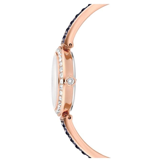 Zegarek Matrix Pearl Bangle Swiss Made, bransoletka z kryształami, czarny, wykończenie w odcieniu różowego złota Zegarek Matrix Pearl Bangle Swiss Made, bransoletka z kryształami, czarny, wykończenie w odcieniu różowego złota