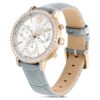 Zegarek Matrix Tennis Chrono Swiss Made, skórzany pasek, szary, wykończenie w kolorze szampańskiego złota