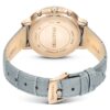 Zegarek Matrix Tennis Chrono Swiss Made, skórzany pasek, szary, wykończenie w kolorze szampańskiego złota