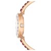 Zegarek Matrix z bransoletką typu bangle, wyprodukowany w Szwajcarii, bransoletka z kryształami, czerwony, wykończenie w odcieniu różowego złota Zegarek Matrix z bransoletką typu bangle, wyprodukowany w Szwajcarii, bransoletka z kryształami, czerwony, wykończenie w odcieniu różowego złota
