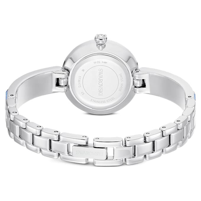 Zegarek Matrix z bransoletką typu bangle, wyprodukowany w Szwajcarii, bransoletka z kryształami, niebieski, stal nierdzewna Zegarek Matrix z bransoletką typu bangle, wyprodukowany w Szwajcarii, bransoletka z kryształami, niebieski, stal nierdzewna
