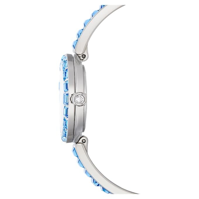 Zegarek Matrix z bransoletką typu bangle, wyprodukowany w Szwajcarii, bransoletka z kryształami, niebieski, stal nierdzewna Zegarek Matrix z bransoletką typu bangle, wyprodukowany w Szwajcarii, bransoletka z kryształami, niebieski, stal nierdzewna