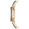 Zegarek Matrix z bransoletką typu bangle, wyprodukowany w Szwajcarii, z kryształami, zielony, wykończenie w kolorze szampańskiego złota