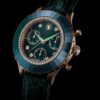 Zegarek Octea Chrono Swiss Made, skórzany pasek, zielony, wykończenie w odcieniu różowego złota Zegarek Octea Chrono Swiss Made, skórzany pasek, zielony, wykończenie w odcieniu różowego złota