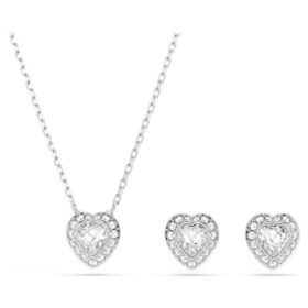 Zestaw Ariana Grande x Swarovski – mieszane szlify, serce, biały, pokryty rodem