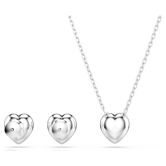 Zestaw Ariana Grande x Swarovski – mieszane szlify, serce, biały, pokryty rodem Zestaw Ariana Grande x Swarovski – mieszane szlify, serce, biały, pokryty rodem
