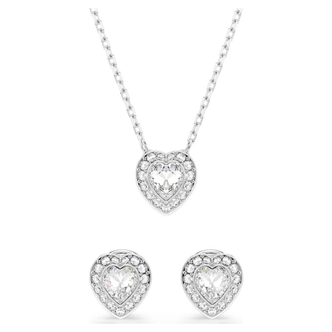 Zestaw Ariana Grande x Swarovski – mieszane szlify, serce, biały, pokryty rodem Zestaw Ariana Grande x Swarovski – mieszane szlify, serce, biały, pokryty rodem
