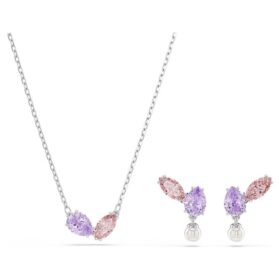 Zestaw Ariana Grande X Swarovski z kryształami o zróżnicowanych szlifach, wielokolorowy, pokryty rodem