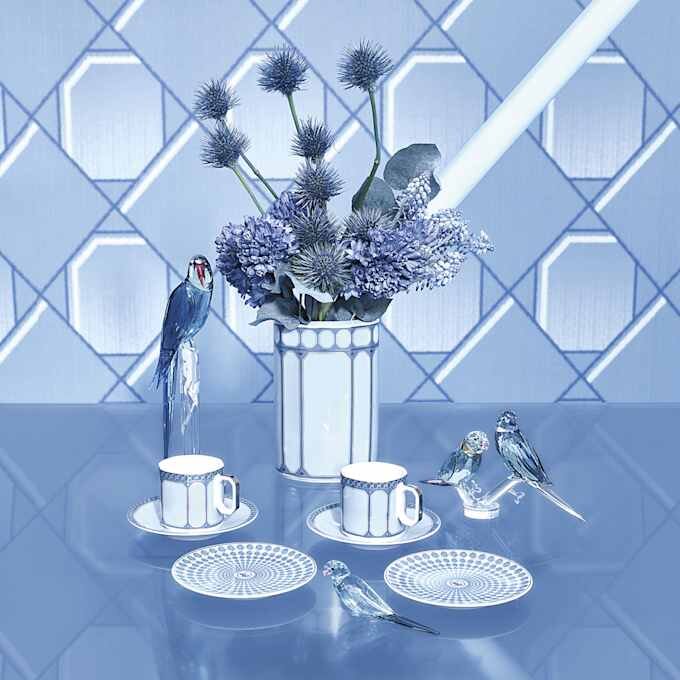 Filiżanka do espresso Signum z spodkiem, porcelana, niebieska Filiżanka do espresso Signum z spodkiem, porcelana, niebieska