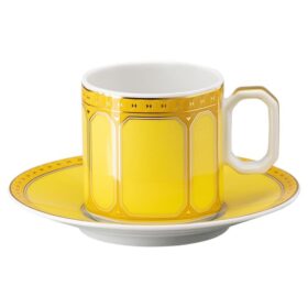 Filiżanka do espresso Signum z spodkiem, porcelana, żółta
