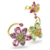 Zestaw kolczyków typu ear cuff „Idyllia” (3 szt.), asymetryczny wzór, różne szlify, motyw kwiatowy, wielokolorowe, pozłacane Zestaw kolczyków typu ear cuff „Idyllia” (3 szt.), asymetryczny wzór, różne szlify, motyw kwiatowy, wielokolorowe, pozłacane
