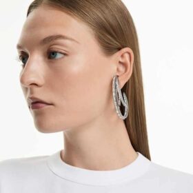 Zestaw kolczyków typu ear cuff z kolekcji „The Vienna Collection” (3 szt.), wzór piórka, białe, pokryte rutenem