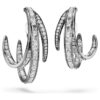 Zestaw kolczyków typu ear cuff z kolekcji „The Vienna Collection” (3 szt.), wzór piórka, białe, pokryte rutenem Zestaw kolczyków typu ear cuff z kolekcji „The Vienna Collection” (3 szt.), wzór piórka, białe, pokryte rutenem