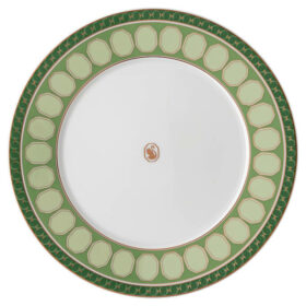 Porcelanowy talerz obiadowy Signum, zielony